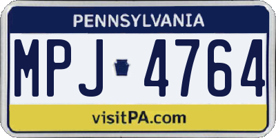 PA license plate MPJ4764