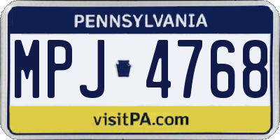 PA license plate MPJ4768