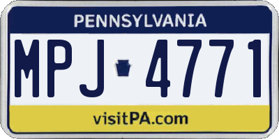 PA license plate MPJ4771