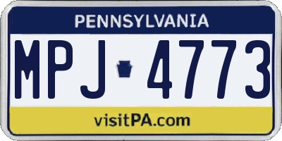 PA license plate MPJ4773