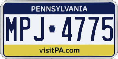 PA license plate MPJ4775