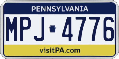 PA license plate MPJ4776