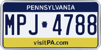 PA license plate MPJ4788
