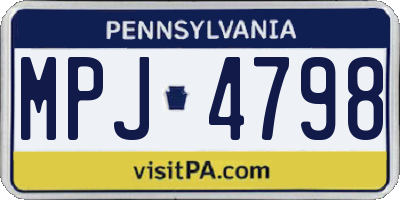 PA license plate MPJ4798