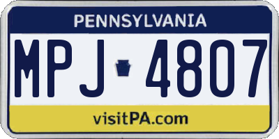 PA license plate MPJ4807
