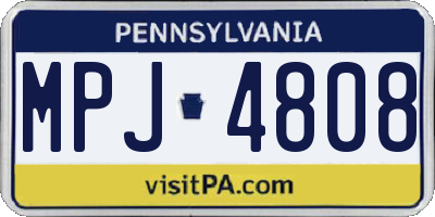 PA license plate MPJ4808