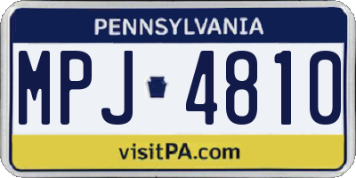 PA license plate MPJ4810