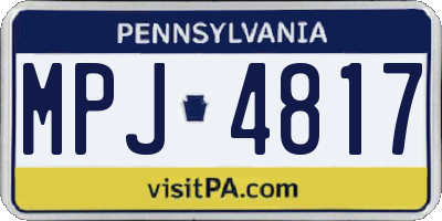 PA license plate MPJ4817