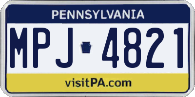 PA license plate MPJ4821