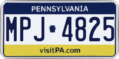 PA license plate MPJ4825