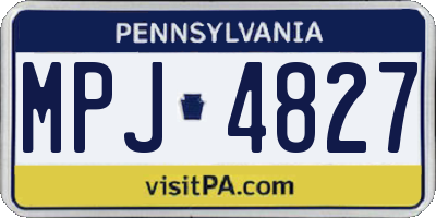 PA license plate MPJ4827