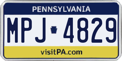 PA license plate MPJ4829