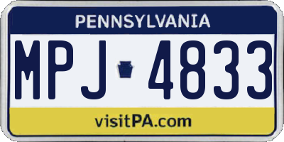 PA license plate MPJ4833