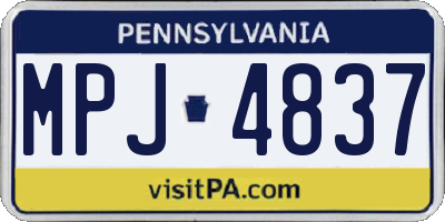 PA license plate MPJ4837