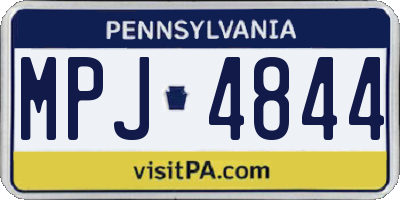 PA license plate MPJ4844