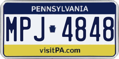 PA license plate MPJ4848