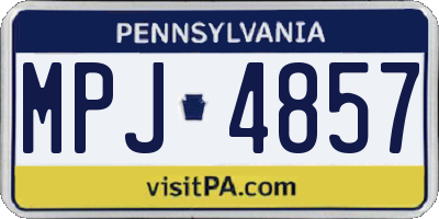PA license plate MPJ4857