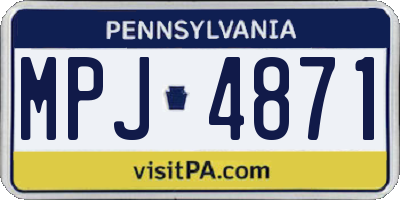 PA license plate MPJ4871