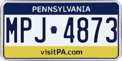 PA license plate MPJ4873