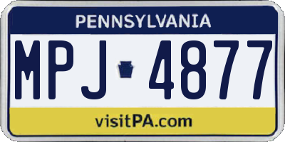 PA license plate MPJ4877