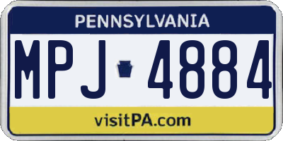 PA license plate MPJ4884