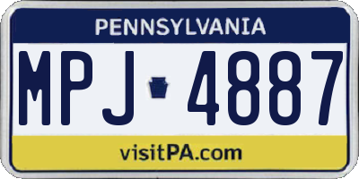 PA license plate MPJ4887