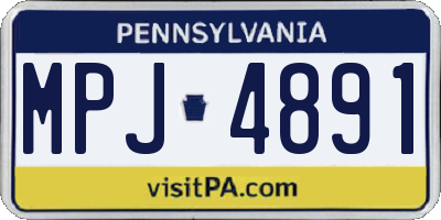 PA license plate MPJ4891