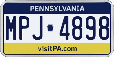 PA license plate MPJ4898