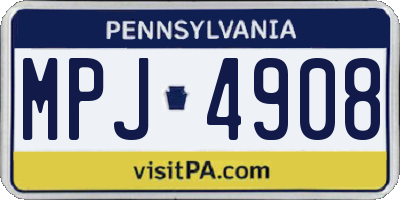 PA license plate MPJ4908