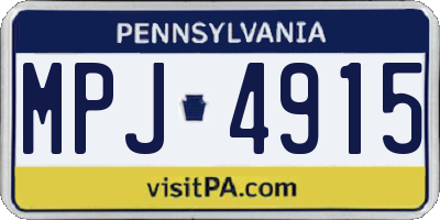 PA license plate MPJ4915