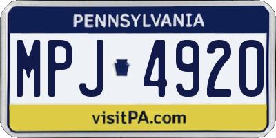 PA license plate MPJ4920
