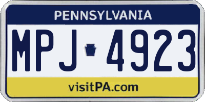 PA license plate MPJ4923