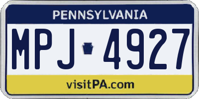 PA license plate MPJ4927