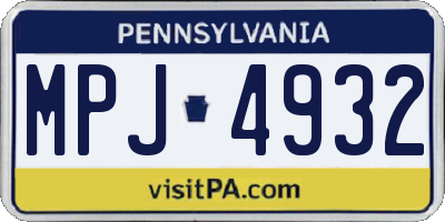 PA license plate MPJ4932