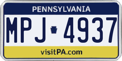 PA license plate MPJ4937