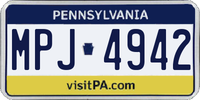 PA license plate MPJ4942