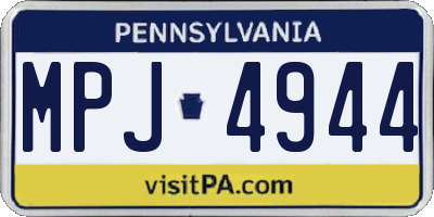 PA license plate MPJ4944