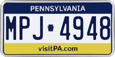 PA license plate MPJ4948