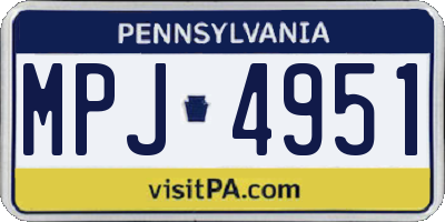 PA license plate MPJ4951