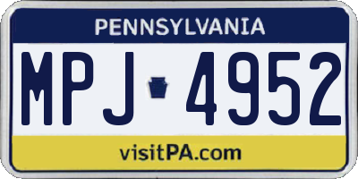 PA license plate MPJ4952