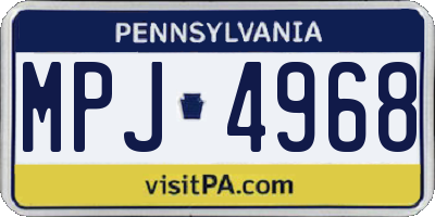 PA license plate MPJ4968
