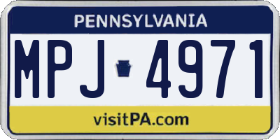 PA license plate MPJ4971