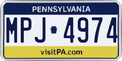 PA license plate MPJ4974