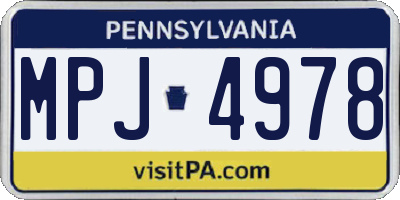 PA license plate MPJ4978