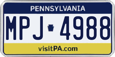 PA license plate MPJ4988
