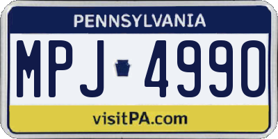 PA license plate MPJ4990