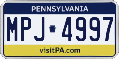 PA license plate MPJ4997