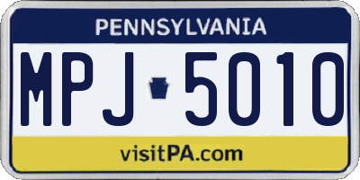 PA license plate MPJ5010