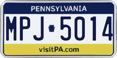 PA license plate MPJ5014