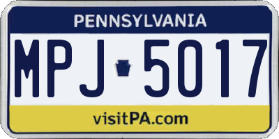 PA license plate MPJ5017